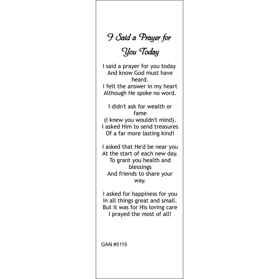 Pack De 3 Marcadores Laminados Con Mensaje "I Said A Prayer For You Today" | Diseño Cristiano
